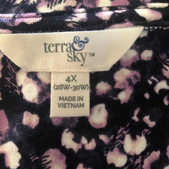 TERRA & SKY Womens Dress Size 4X 28W-30W Swing Loose Style Pockets New - Picture 3 of 5